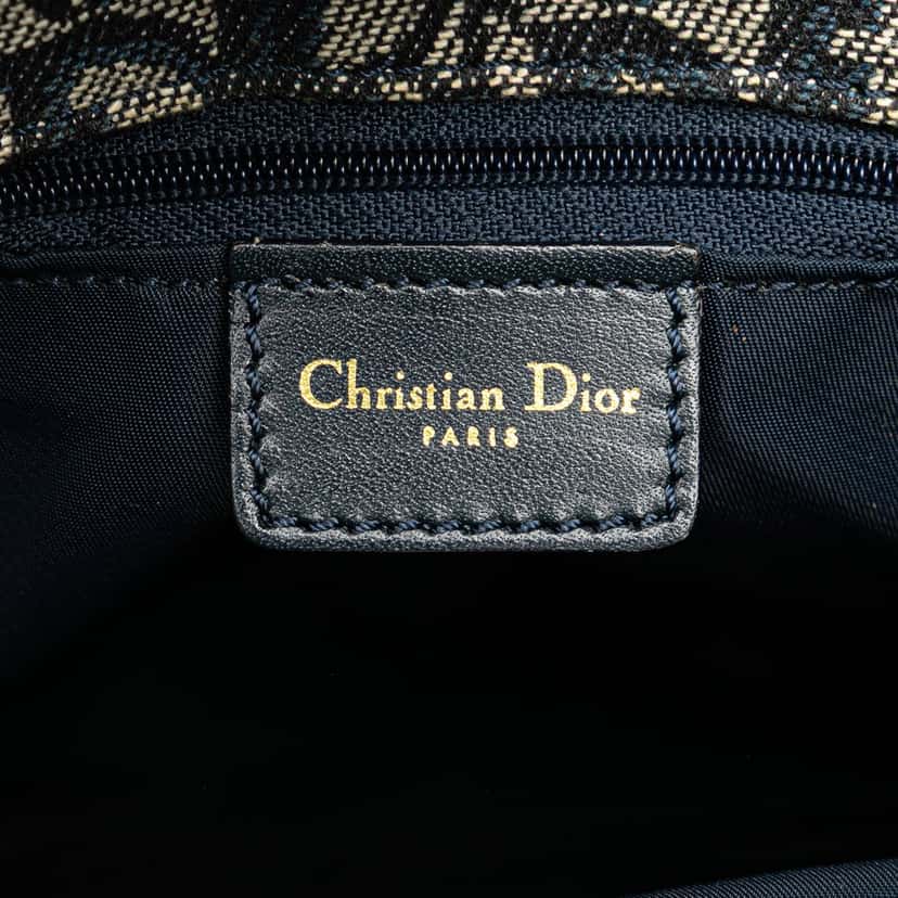 Dior Diorissimo Trotter Canvas Tote Blue Canvas Good condition - Box View