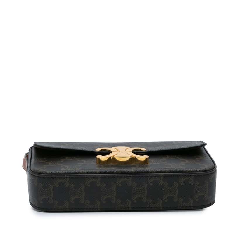 Celine Triomphe Coated Canvas Claude Shoulder Bag Brown Canvas Good condition - Inside View