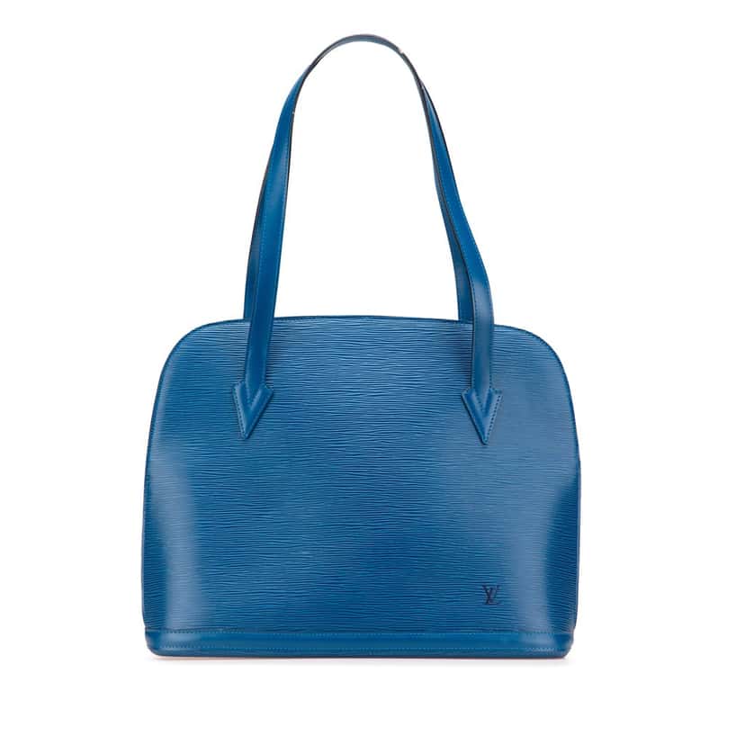 Louis Vuitton Epi Lussac Blue Leather Good condition - Front View