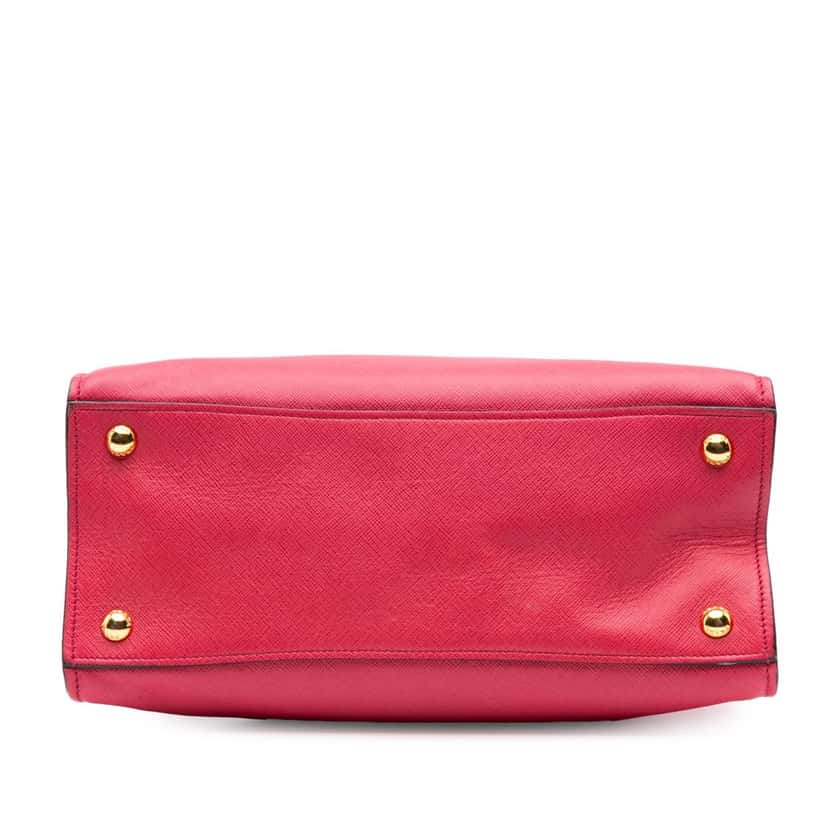 Prada Saffiano Soft Triple Pocket Tote Pink Leather Good condition - Inside View