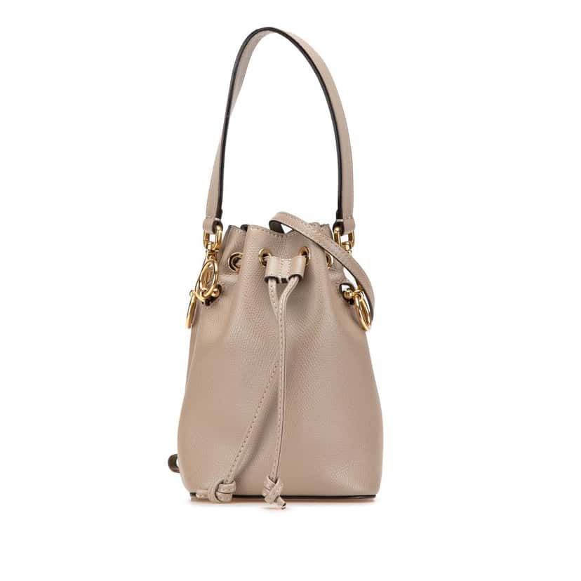 Fendi Mini Leather Mon Tresor Bucket Bag Brown Leather Good condition - Front View