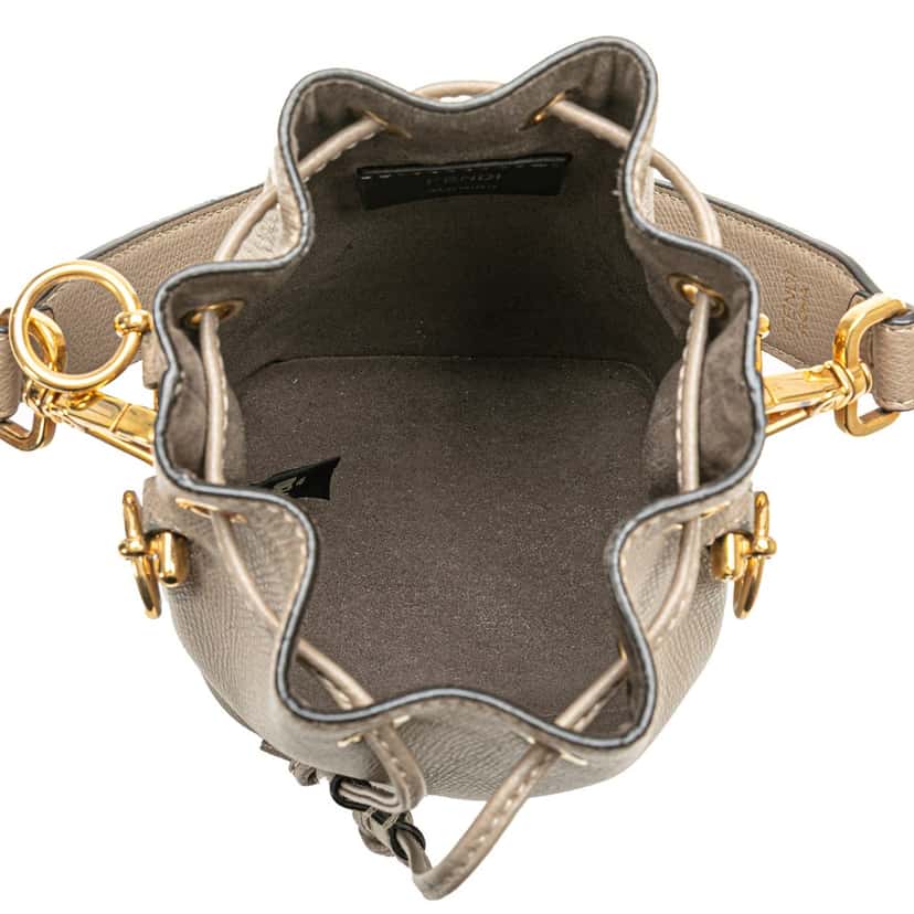 Fendi Mini Leather Mon Tresor Bucket Bag Brown Leather Good condition - Model View