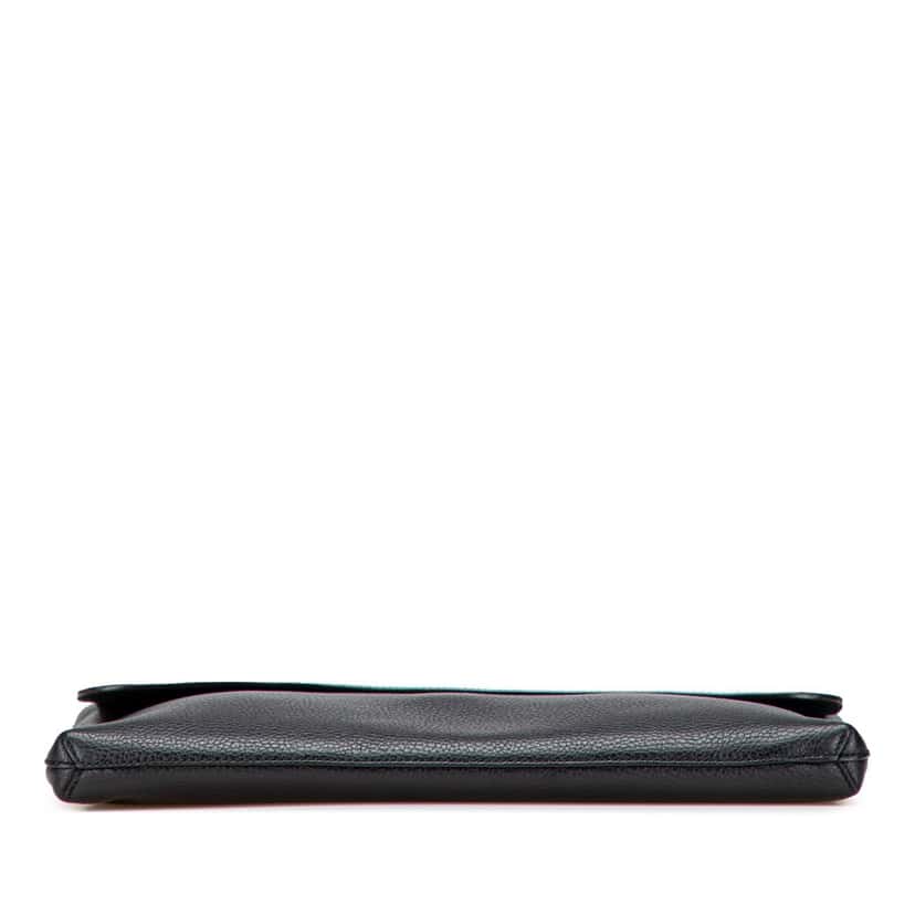 Gucci Pebbled Calfskin Portfolio Clutch Black Leather Good condition - Inside View