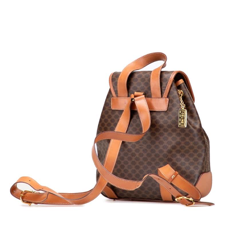 Celine Macadam Coated Canvas Backpack Brown Canvas Good condition - Back View