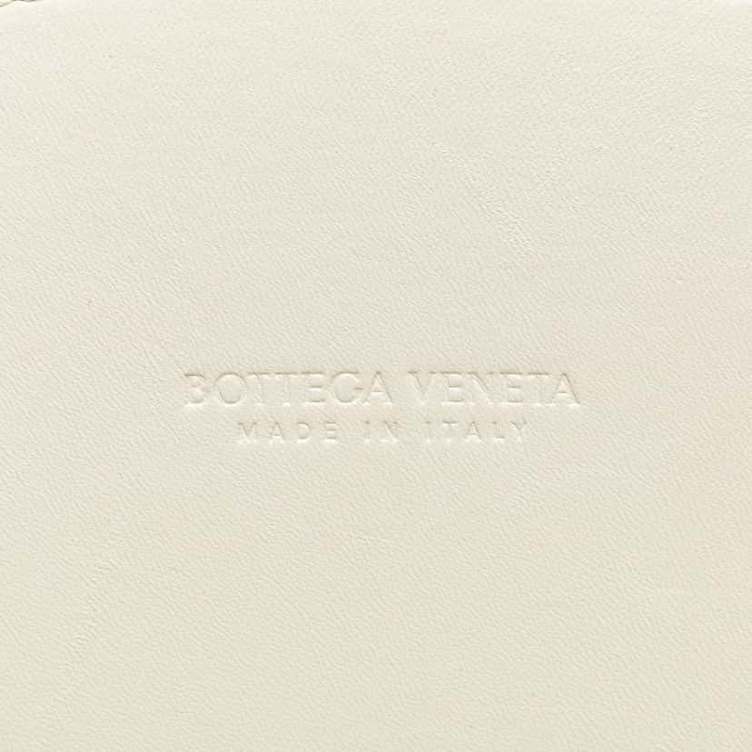 Bottega Veneta Brushed Calfskin Intrecciato Cradle Fold Over Shoulder Bag White Leather Fair condition - Box View