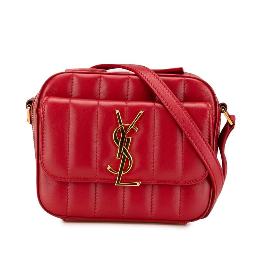 Saint Laurent Toy Lambskin Vicky Crossbody Red Leather Good condition - Front View