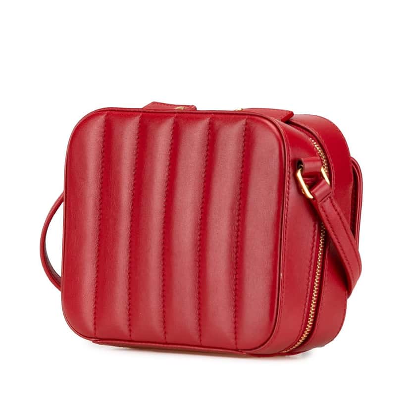 Saint Laurent Toy Lambskin Vicky Crossbody Red Leather Good condition - Back View