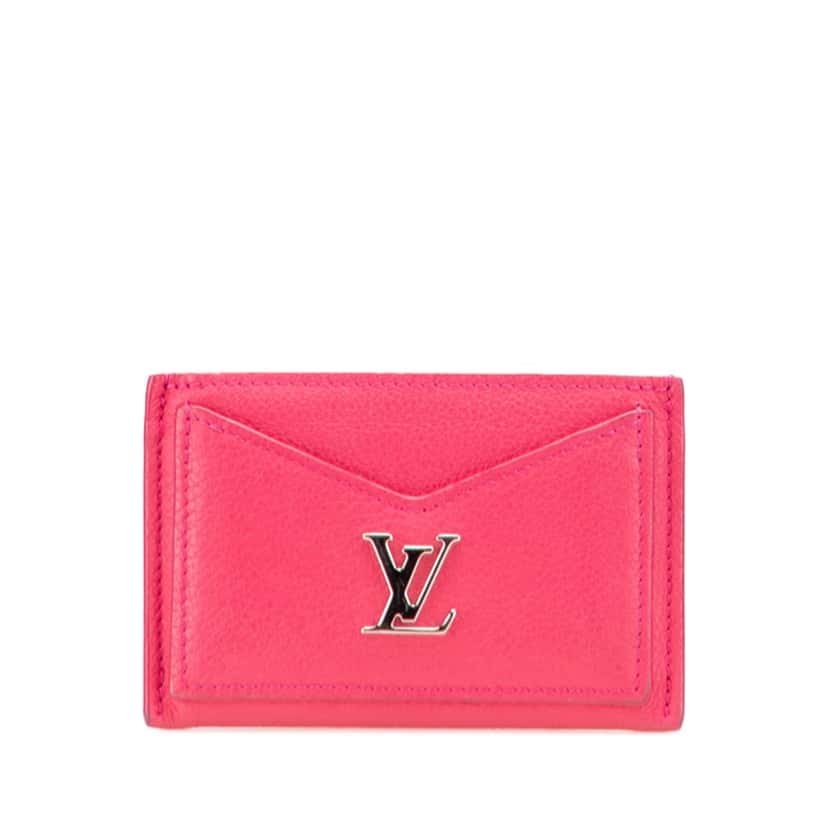 Louis Vuitton LockMe Card Holder Pink Leather Good condition - Front View