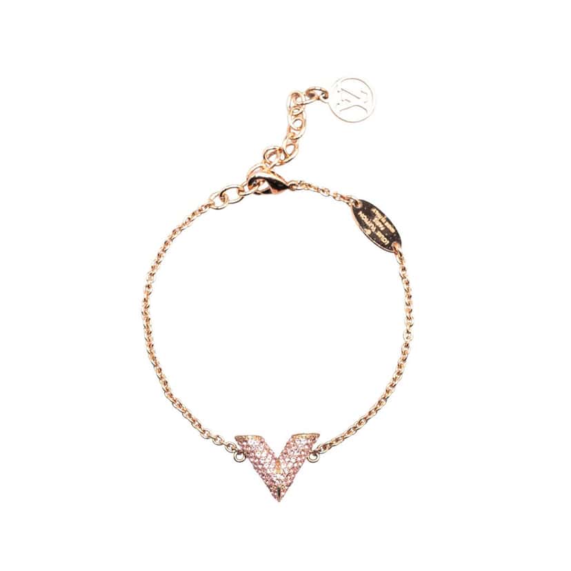Louis Vuitton Rose Gold Crystal Essential V Supple Bracelet Pink Rose Gold Good condition - Front View