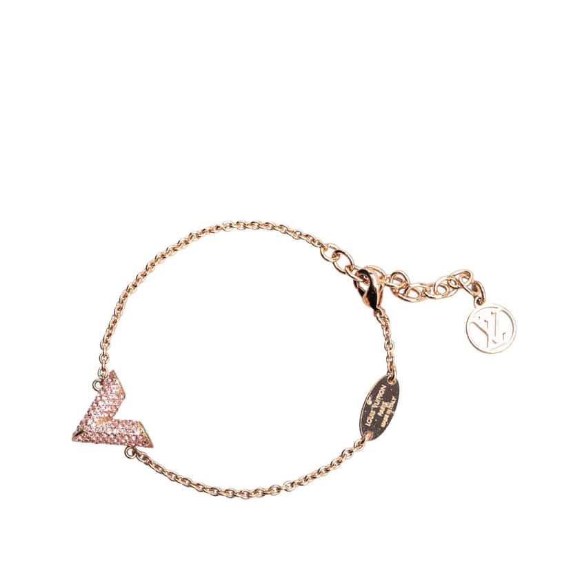 Louis Vuitton Rose Gold Crystal Essential V Supple Bracelet Pink Rose Gold Good condition - Back View