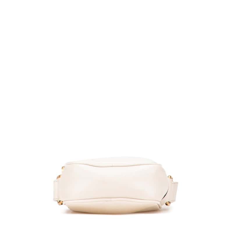 Gucci Mini Grained Leather Logo Crossbody White Leather Good condition - Inside View