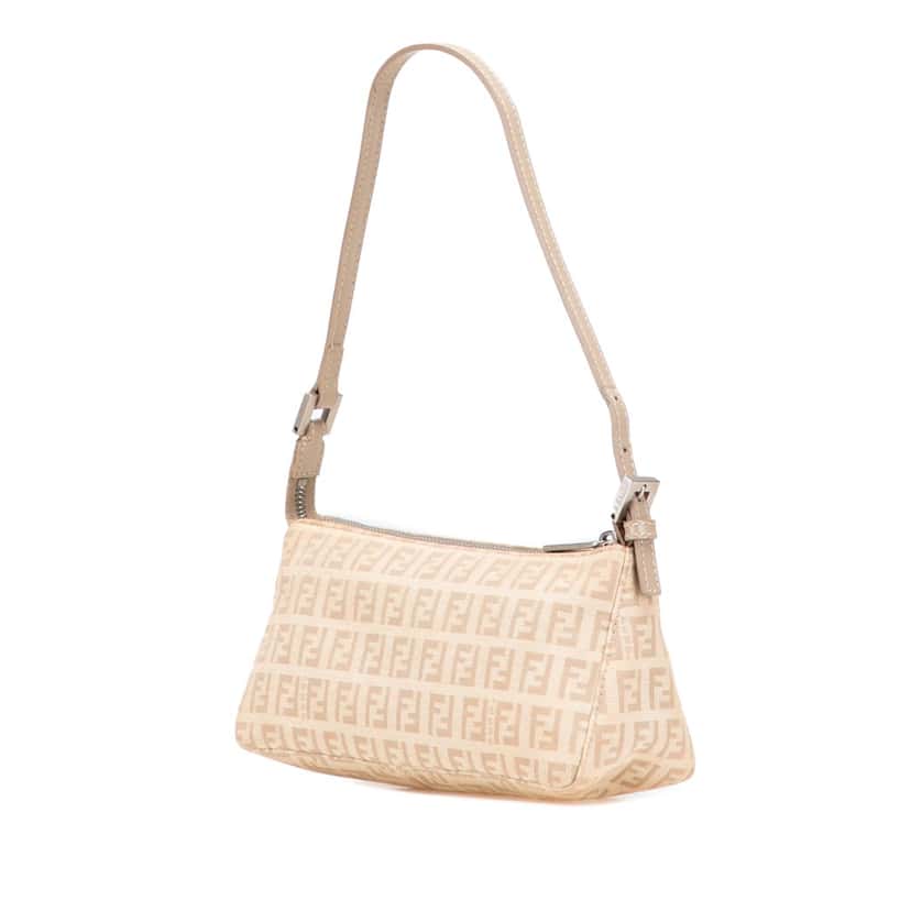 Fendi Zucchino Canvas Pochette Brown Canvas Fair condition - Back View