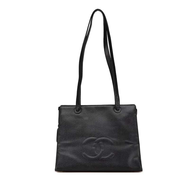 Chanel CC Caviar Leather Tote Black Leather Good condition - Front View