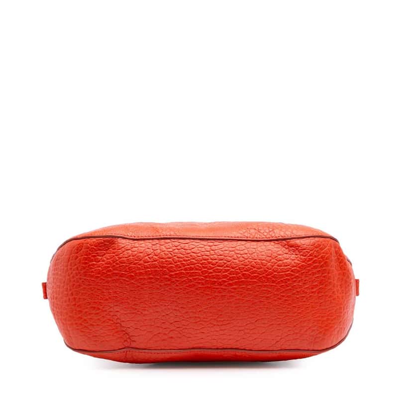 Burberry Heritage Grain Check Embossed Orchard Bowling Bag Red Leather Good condition - Inside View