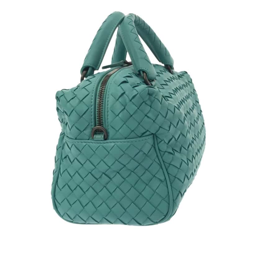 Bottega Veneta Intrecciato Satchel Blue Leather Good condition - Back View