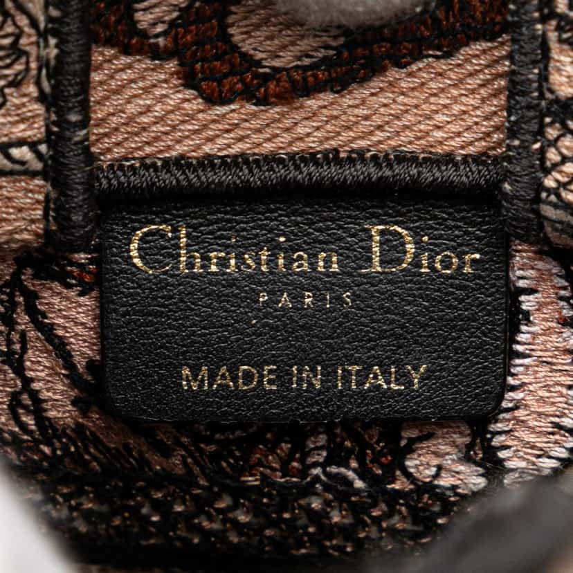 Dior Mini Embroidered Canvas Jardin Magique Vertical Book Tote Pink Canvas Good condition - Box View