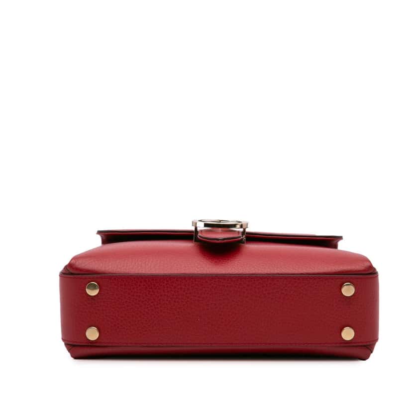 Gucci Small Dollar Calf Interlocking G Satchel Red Leather Good condition - Inside View