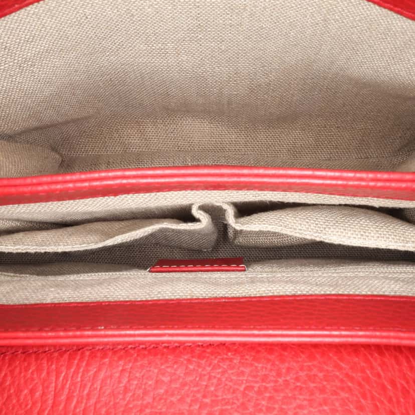 Gucci Small Dollar Calf Interlocking G Satchel Red Leather Good condition - Model View