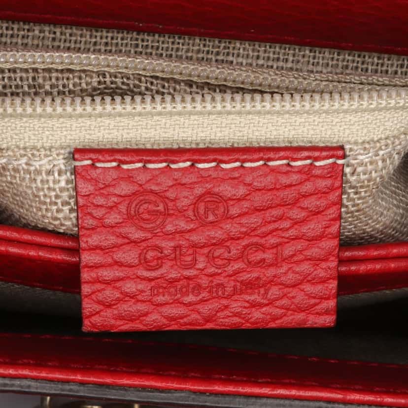 Gucci Small Dollar Calf Interlocking G Satchel Red Leather Good condition - Box View