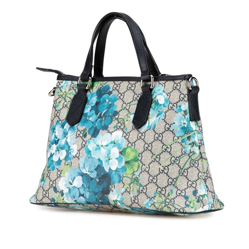 Gucci GG Supreme Blooms Satchel Brown Canvas Good condition - Back View