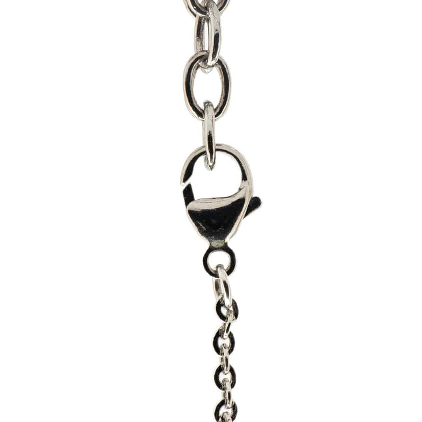 Chanel Silver Mirror Ball Pendant Necklace Silver Silver Good condition - Back View