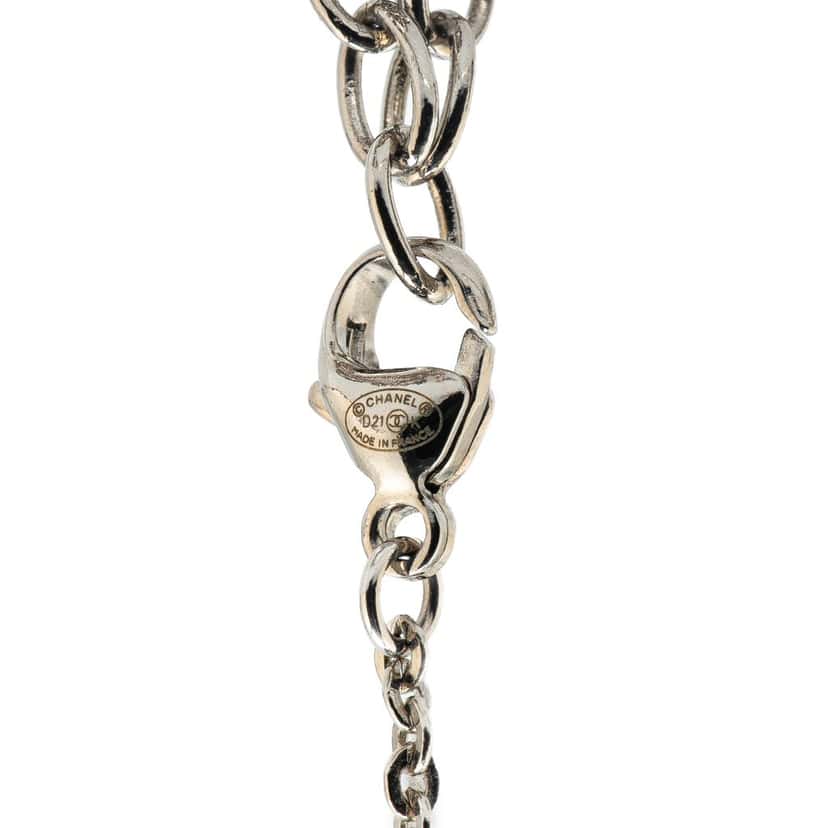 Chanel Silver Mirror Ball Pendant Necklace Silver Silver Good condition - Inside View