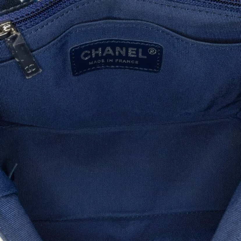 Chanel Mini Square Classic Airlines Printed Lambskin Single Flap Blue Leather Good condition - Box View