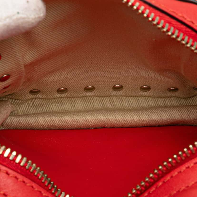 Valentino Mini Calfskin Rockstud Backpack Red Leather Good condition - Model View