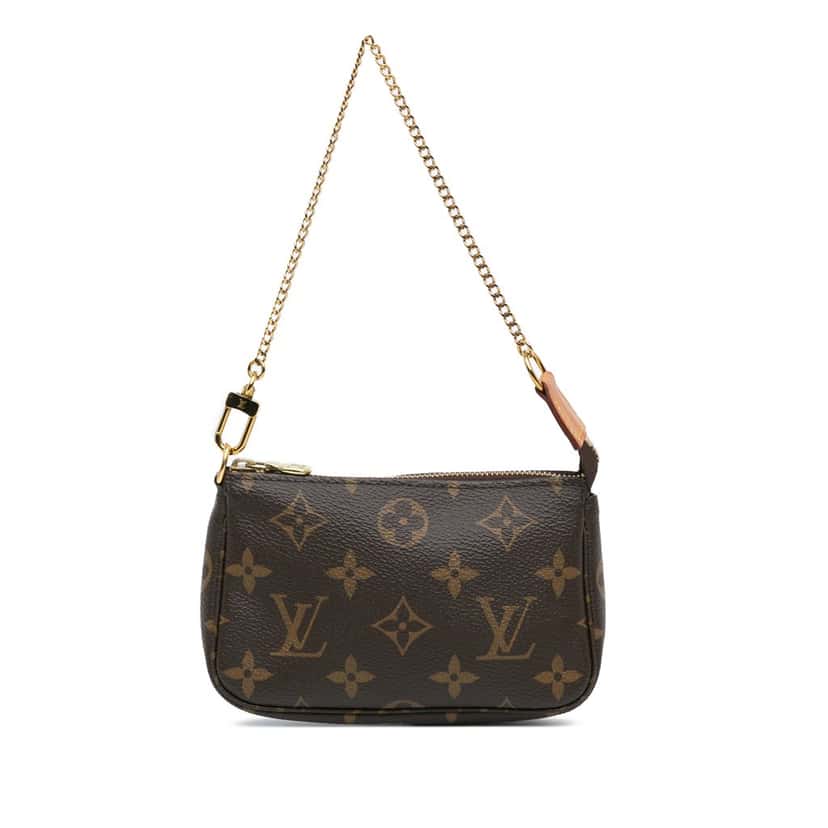 Louis Vuitton Monogram Mini Pochette Accessoires Brown Canvas Fair condition - Front View