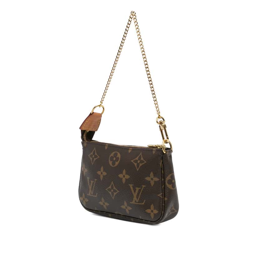 Louis Vuitton Monogram Mini Pochette Accessoires Brown Canvas Fair condition - Back View