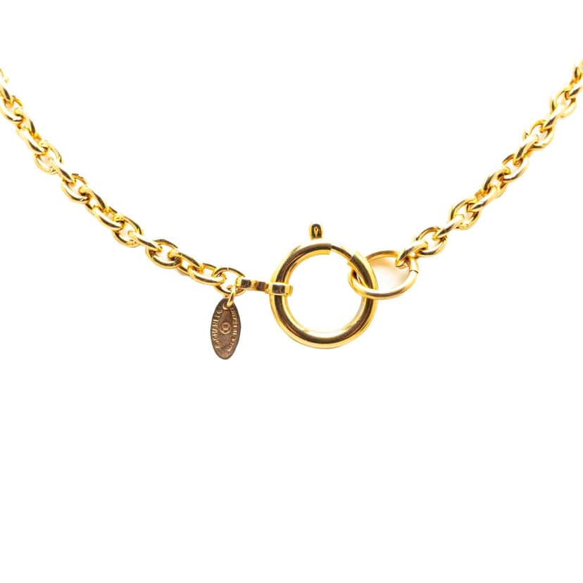 Chanel Gold Plated Circle Logo Pendant Necklace Gold Metal Good condition - Inside View