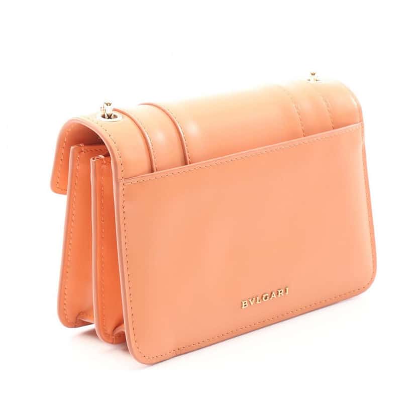Bvlgari Calfskin Serpenti Forever Crossbody Orange Leather Good condition - Back View