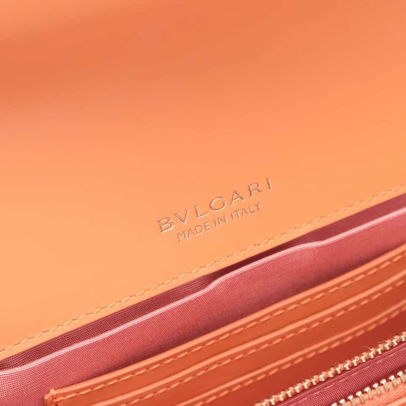 Bvlgari Calfskin Serpenti Forever Crossbody Orange Leather Good condition - Model View
