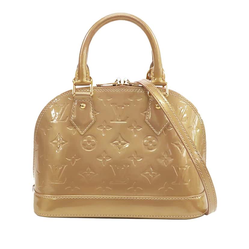 Louis Vuitton Monogram Vernis Alma BB Gold Leather Good condition - Front View