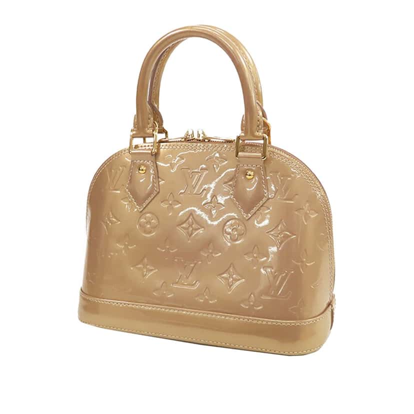 Louis Vuitton Monogram Vernis Alma BB Gold Leather Good condition - Back View