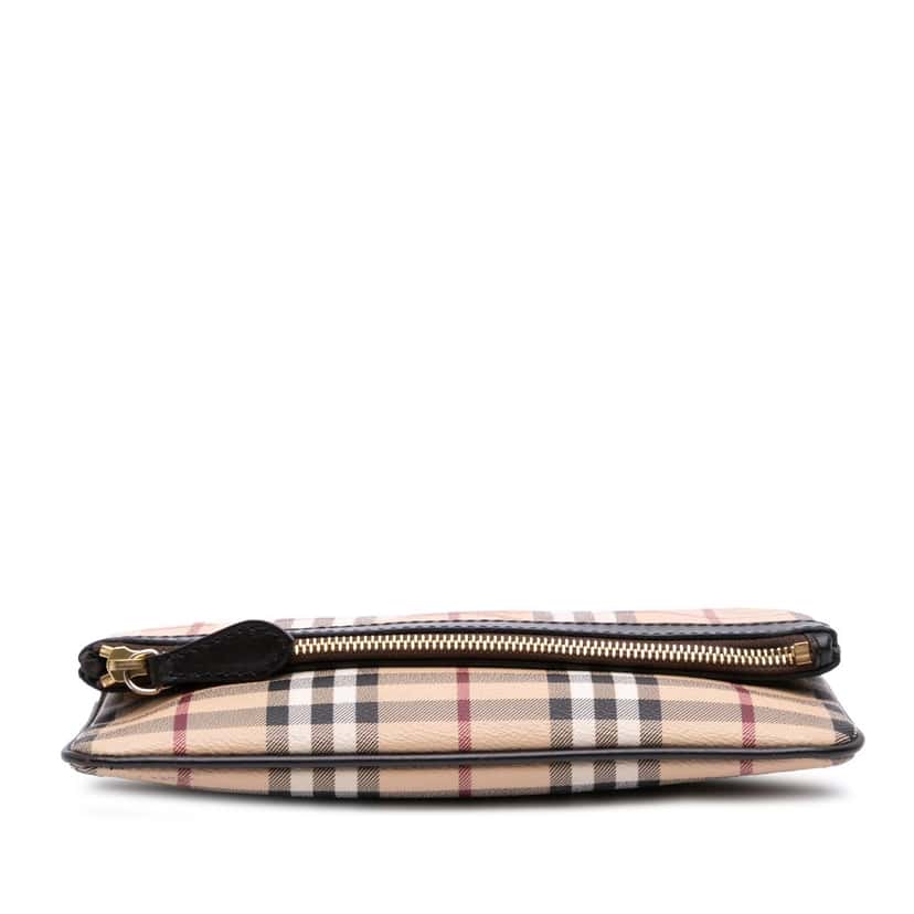 Burberry Haymarket Check Coated Canvas Adeline Fold over Clutch Brown Canvas Good condition - Inside View