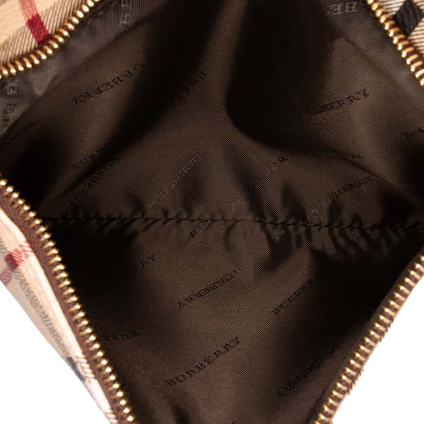 Burberry Haymarket Check Coated Canvas Adeline Fold over Clutch Brown Canvas Good condition - Model View