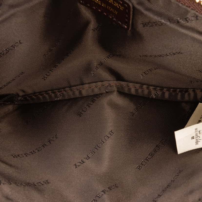 Burberry Haymarket Check Coated Canvas Adeline Fold over Clutch Brown Canvas Good condition - Box View
