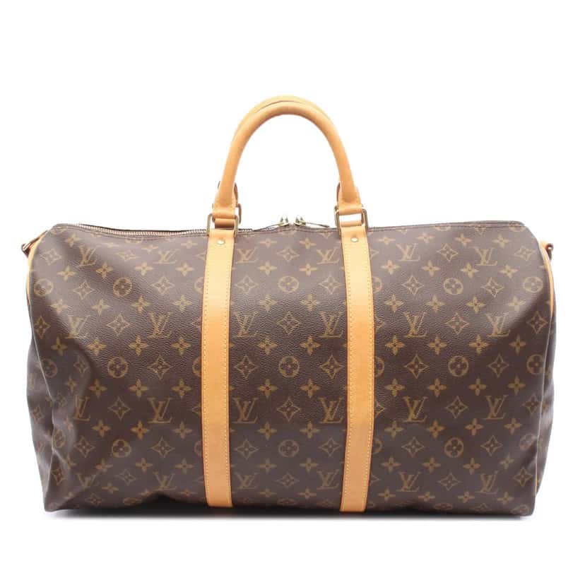 Louis Vuitton Monogram Keepall Bandouliere 50 Brown Canvas Good condition - Front View
