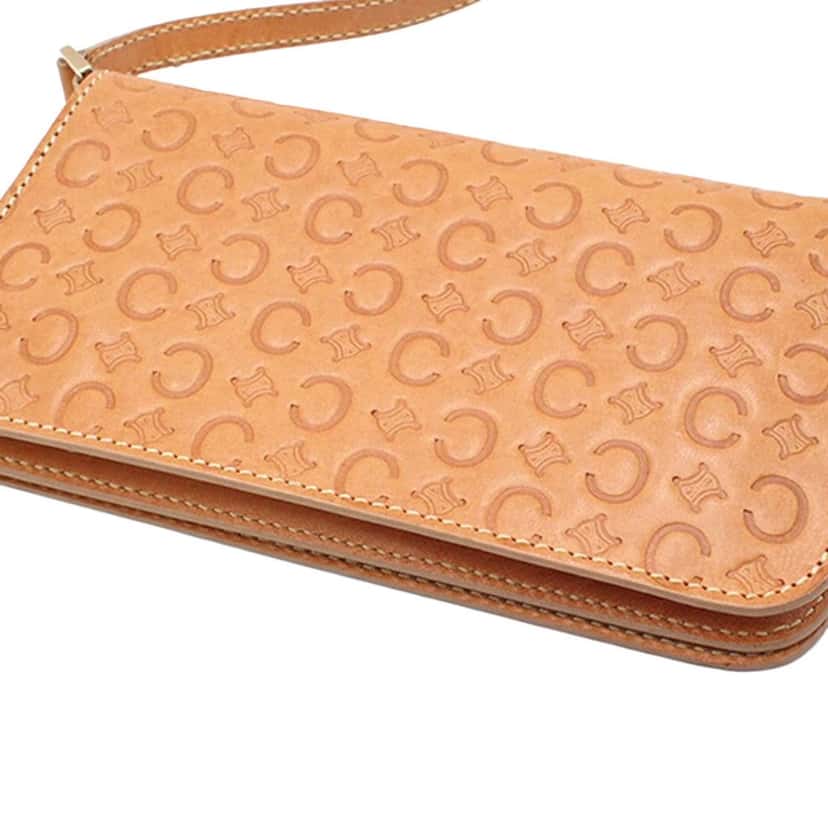 Celine C Macadam Leather Pochette Brown Leather Good condition - Back View