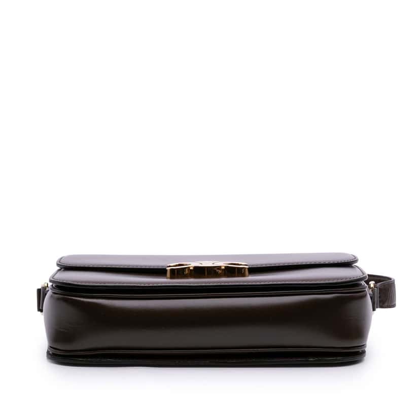Celine Classique Shiny Calfskin Triomphe Crossbody Brown Leather Good condition - Inside View