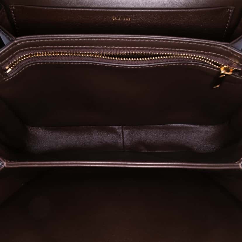 Celine Classique Shiny Calfskin Triomphe Crossbody Brown Leather Good condition - Model View