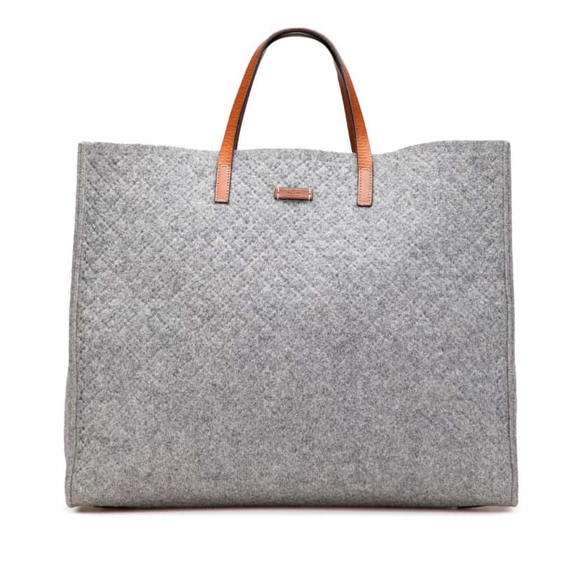 Gucci Diamante Wool Tote Grey Wool Good condition - Front View