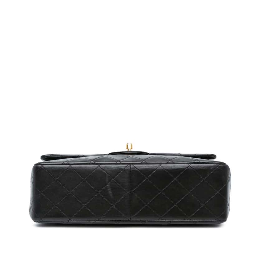 Chanel Medium Tall Classic Lambskin Double Flap Black Leather Good condition - Inside View