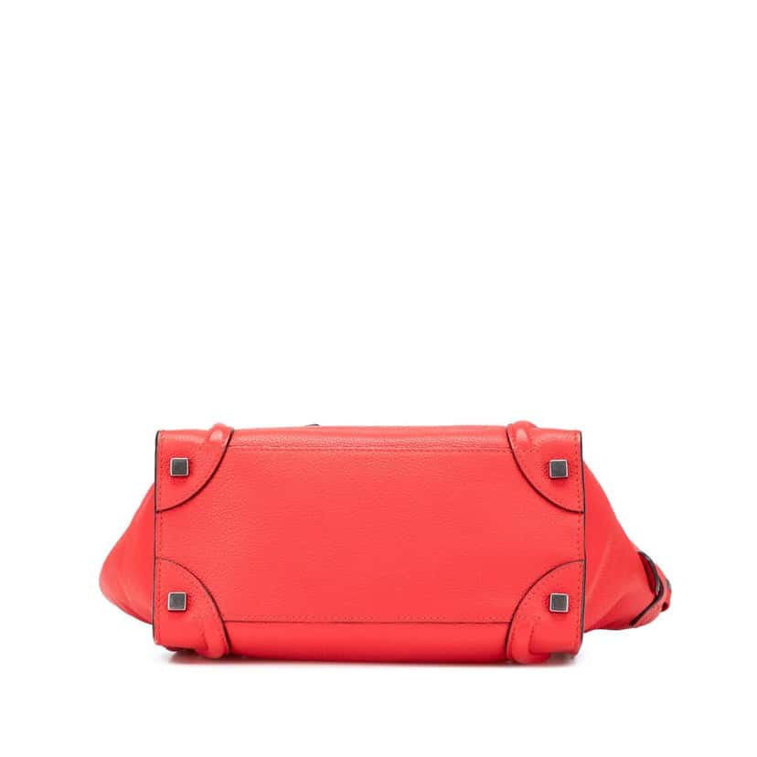 Celine Micro Calfskin Luggage Tote Red Leather Good condition - Inside View