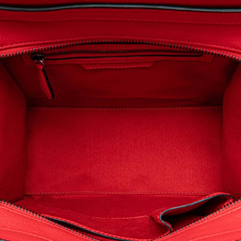 Celine Micro Calfskin Luggage Tote Red Leather Good condition - Model View