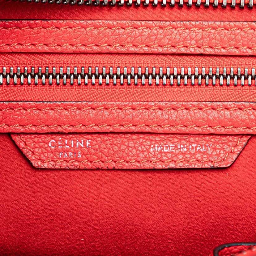 Celine Micro Calfskin Luggage Tote Red Leather Good condition - Box View