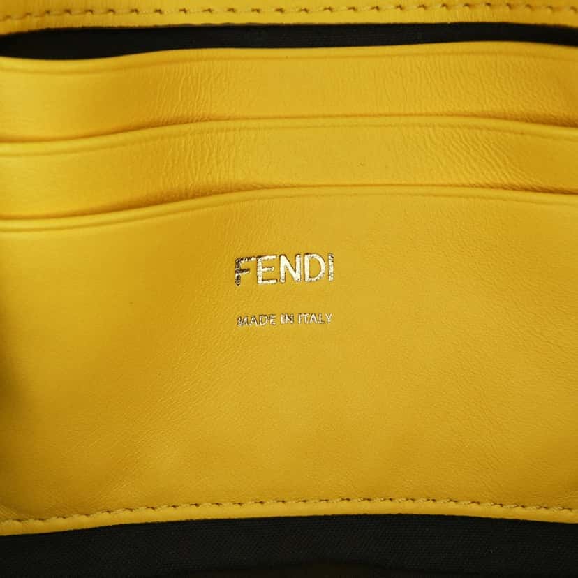 Fendi Mini Bicolor Nappa Apolo Chain Baguette Shoulder Bag Yellow Leather Good condition - Box View