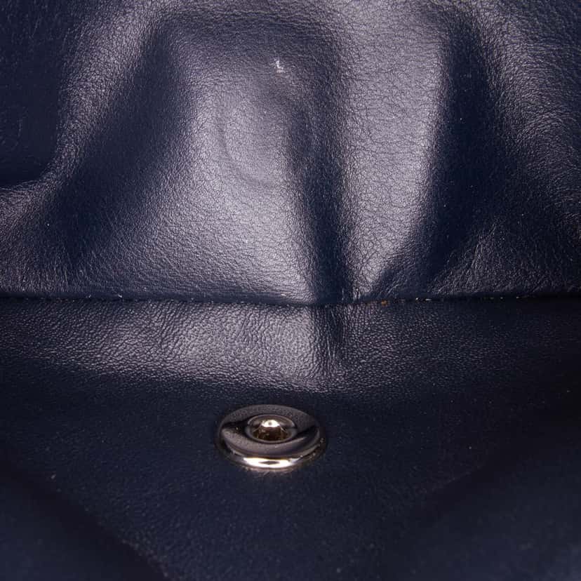 Chanel Medium Classic Patent Double Flap Blue Leather Good condition - Box View