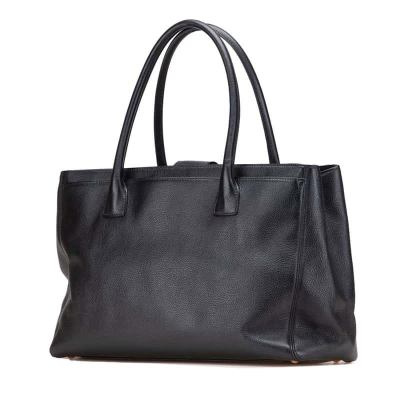 Chanel Medium Calfskin Executive Cerf Tote Black Leather Good condition - Back View